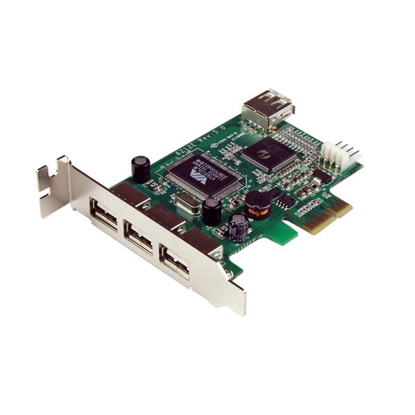 Startech.com PEXUSB4DP 4 Port PCI Express Low Profile High Speed USB Card - PCIe USB 2.0 Card - PCI-E USB 2.0 Card (PEXUSB4DP)