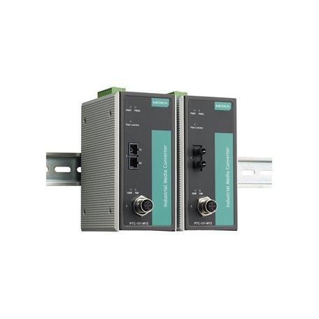 ME Fast-Ethernet PTC-101 Single, ST, LV Moxa PTC-101-M12-S-ST-LV-T