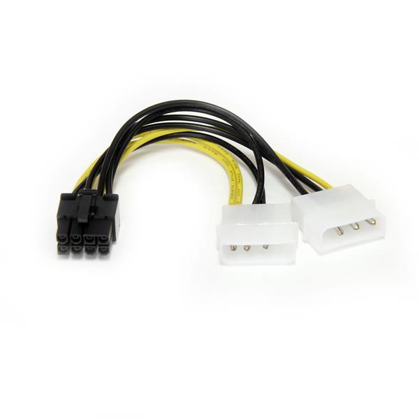 Startech.com LP4PCIEX8ADP 6in LP4 to 8 Pin PCI Express Video Card Power Cable Adapter - lp4 to PCI express - molex to 8 pin PCIe (LP4PCIEX8ADP)