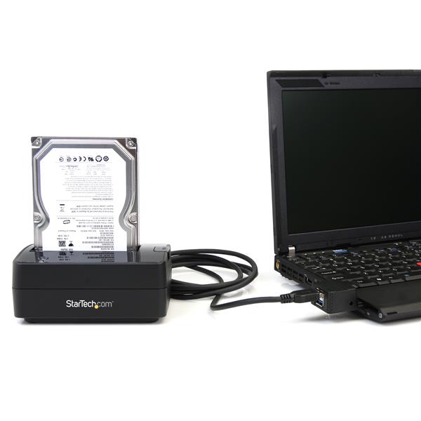 Startech.com SATDOCKU3S Docking Station per Hard Disk a Singolo Slot - Dock USB 3.0 (5 Gbps) per Hard Drive HDD/SSD SATA I/II/III da 2,5/3,5" - Slot con Carica dall'Alto (SATDOCKU3S)