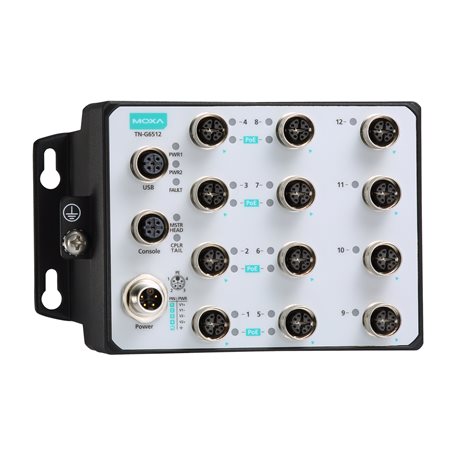 M12 Managed TN-G6500 12-port T Moxa TN-G6512-8GPoE-WV-CT-T