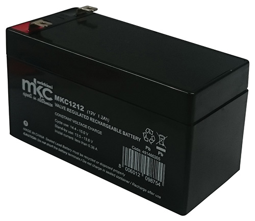 Batteria al piombo ricaricabile 12V 1.2Ah terminale faston 4.8mm MKC