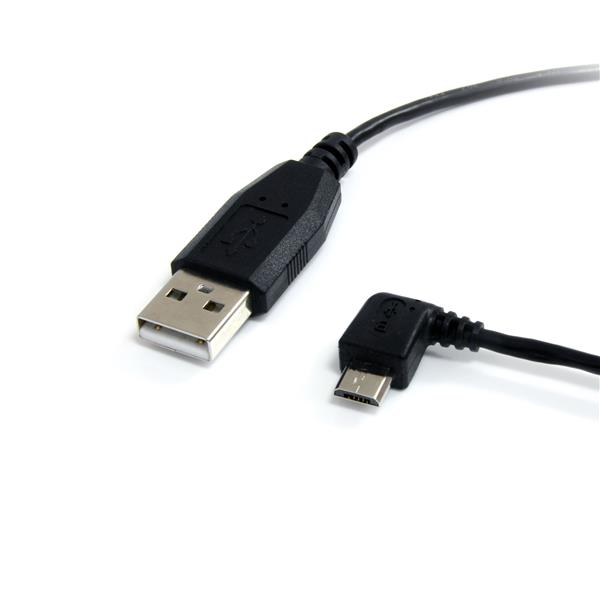 1.8m Left-Angled USB A to Micro B Cable
