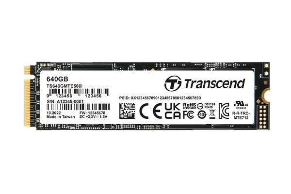 Memory 320GB, M.2 2280, PCIe Gen4x4, NVMe, 3D TLC BICS5, Wide Temp, SLC mode, TCG OPAL, eDrive TS320GMTE560I
