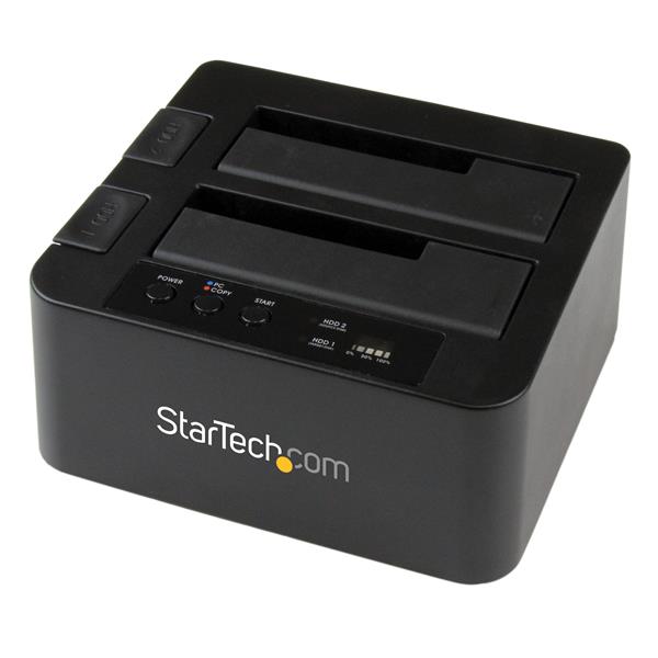 Startech.com SDOCK2U33RE Docking Station per Hard Disk a 2 Slot - Duplicatore Standalone USB 3.0 (5 Gbps)/eSATA per SSD/HDD SATA III 2.5/3.5" - Clonatore di Hard Drive con Carica dall'Alto (SDOCK2U33RE)