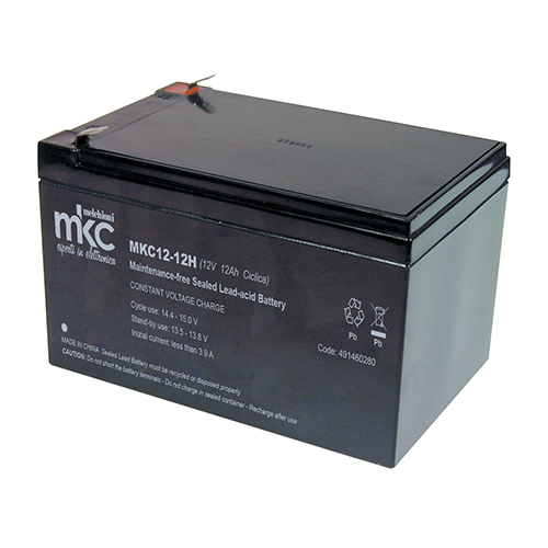 Batteria al piombo ricaricabile 12V 12Ah ciclica terminale faston 6.3mm MKC