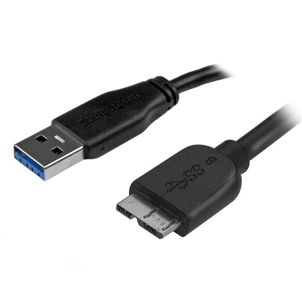 Startech.com USB3AUB1MS Cavo USB 3.0 Tipo A a Micro B slim - Connettore USB3.0 A a Micro B slim ad alta velocità Maschio/Maschio - 1m