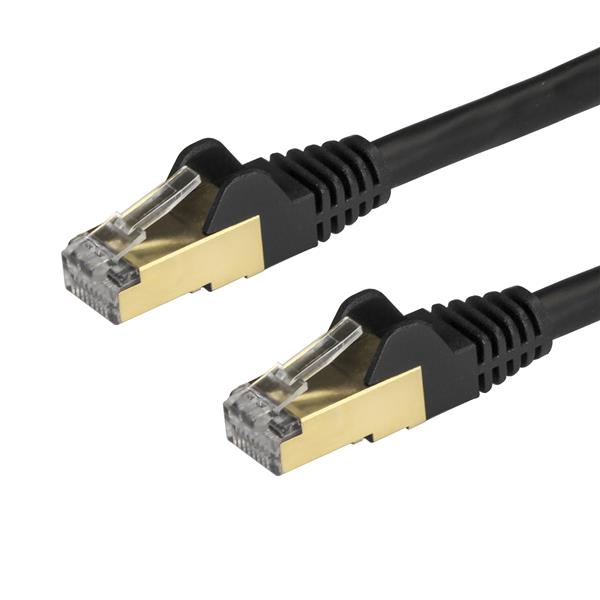 Startech.com 6ASPAT1MBK Cavo Ethernet CAT6a da 1m - Cavo di rete Lan RJ45 10 Gigabit Schermato 100W PoE - Cavo dati patch STP 10GbE - Testato individualmente - Certificato UL/TIA - Nero (6ASPAT1MBK)