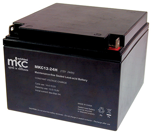 Batteria al piombo ricaricabile 12V 24Ah ciclica terminale t3 MKC