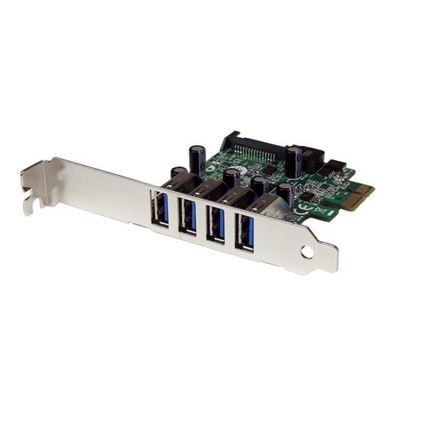 Startech.com PEXUSB3S4V Adattatore scheda controller PCI Express PCIe SuperSpeed USB 3.0 (5Gbps) a 4 porte con UASP - Alimentazione SATA (PEXUSB3S4V)