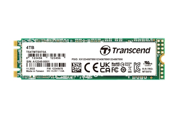 Memory 128GB, M.2 2280 SSD, SATA3 B+M Key, 3D TLC BiCS5, extended temp., TCG OPAL, eDrive TS128GMTS970A