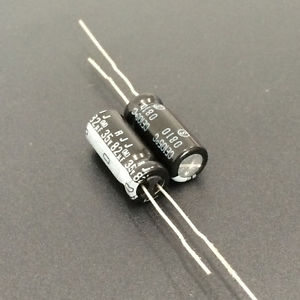 Radial aluminum electrolytic capacitor ELNA RJJ-16V221MG3#