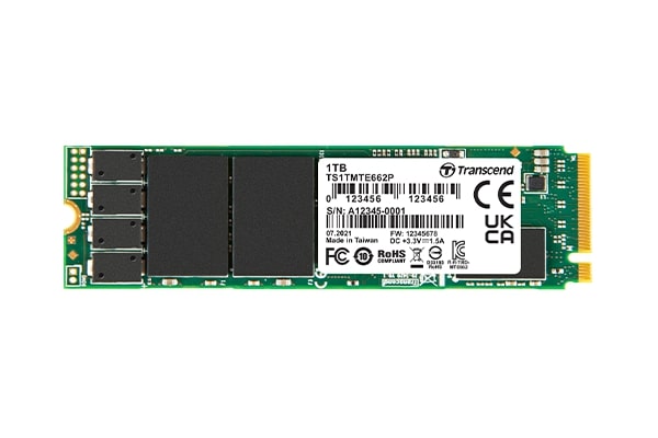 Memory 128GB, M.2 2280, PCIe Gen3x4, M-Key, 3D TLC BiCS4, PE: 3K, 8CH, Wide Temp.,PLP TS128GMTE662P-I