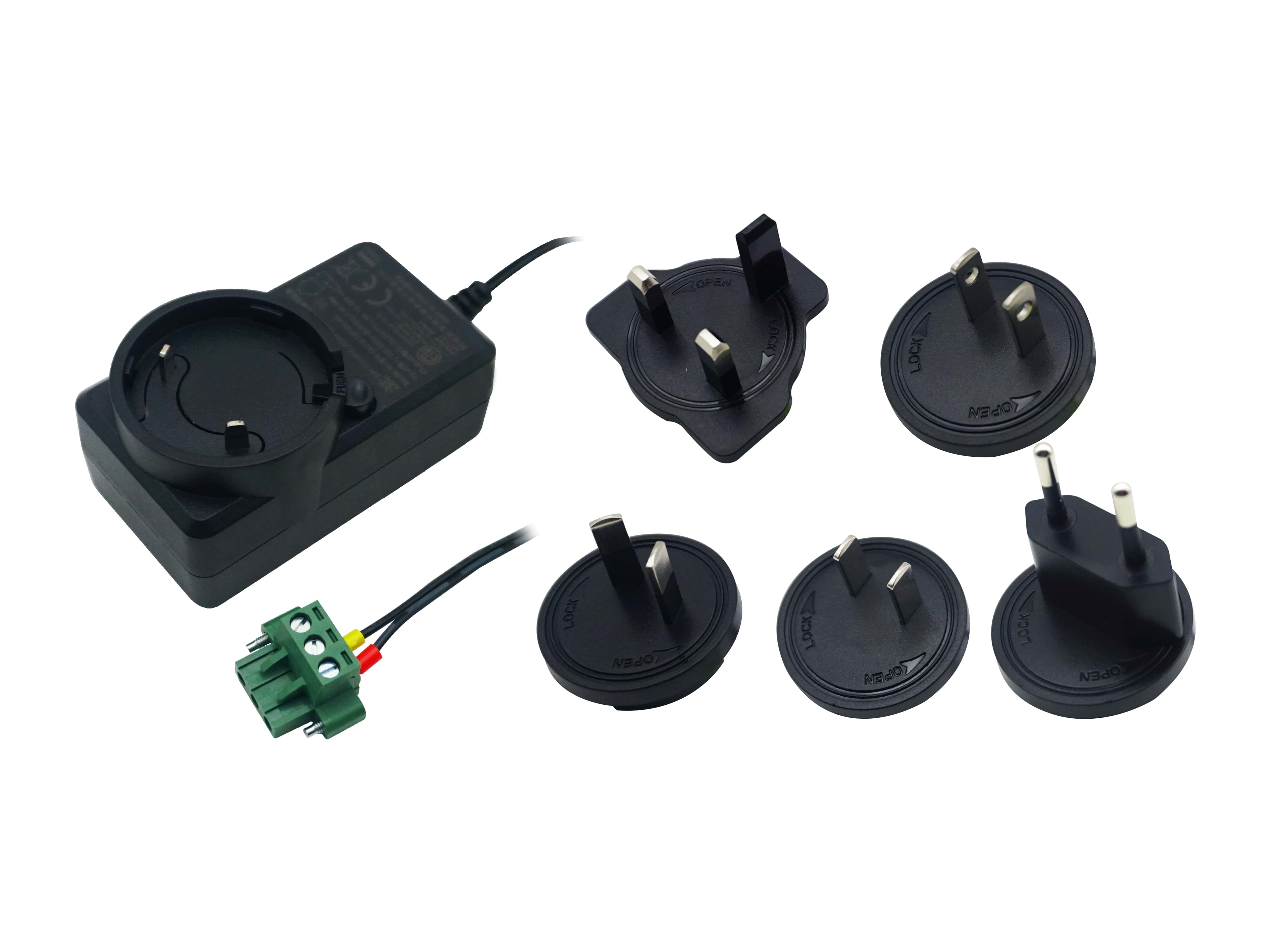 Power Supply S011010: CN plug, input 100 to 240VAC, output 12VDC, 1.0A,