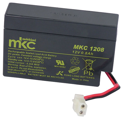 Batteria al piombo ricaricabile 12V 0.8Ah con cavo e connettore MKC