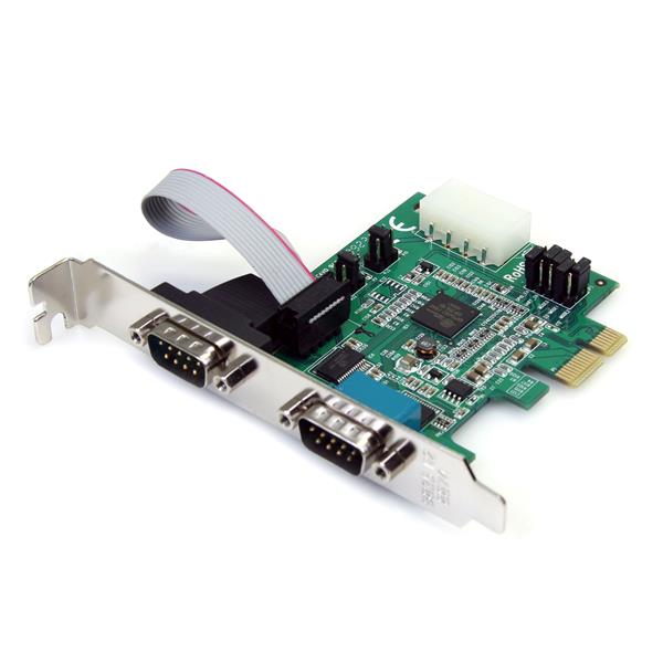 PCI Express Native Serial Adapter Card with 2 RS-232 Ports and 16950 UART