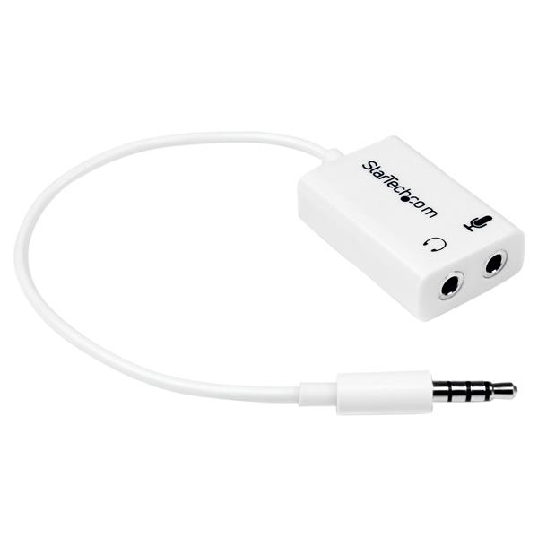 Startech.com MUYHSMFFADW Adattatore auricolare / cuffie da 4 posizioni da 3,5 mm a 2 da 3 posizioni da 3,5 mm M/F - bianco