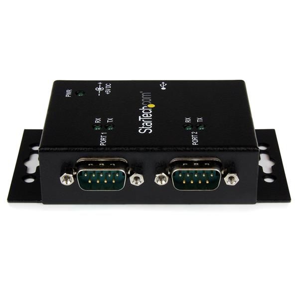 Startech.com ICUSB2322I Hub adattatore USB a seriale 2 porte per montaggio a parete con clip per guide DIN (ICUSB2322I)
