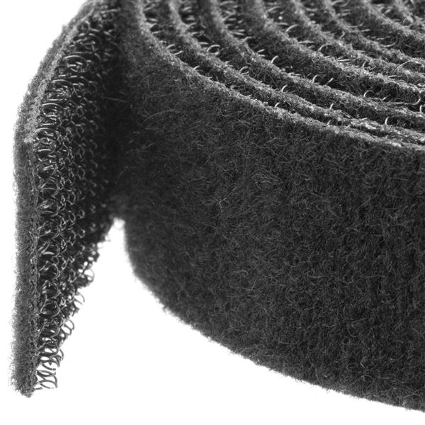 Startech.com HKLP50 Rotolo di nastro a strappo da 15,2 m - Fascette riutilizzabili da tagliare su misura - Fascette serracavo in tessuto con fissaggio a strappo per cavi industriali - Nero (HKLP50)