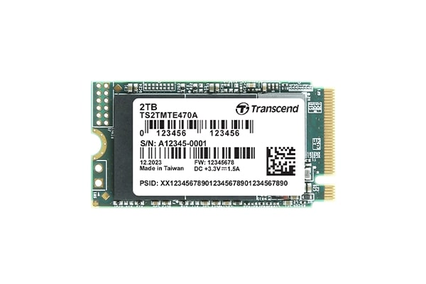 Memory 1TB, M.2 2242, PCIe Gen3x4, NVMe, 3D TLC BiCS5, DRAM-less, PE: 3K, extended temp,  TS1TMTE470A