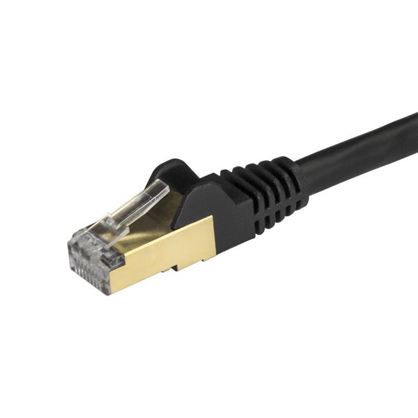 Startech.com 6ASPAT1MBK 1m CAT6a Ethernet Cable - 10 Gigabit Shielded Snagless RJ45 100W PoE Patch Cord - 10GbE STP Network Cable w/Strain Relief - Black Fluke Tested/Wiring is UL Certified/TIA (6ASPAT1MBK)