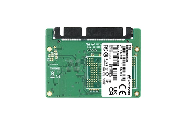 Memory 64GB, Half-Slim SSD, SATA3, 3D TLC BiCS5, DRAM-less, PE: 3K, wide temp. TS64GHSD460I